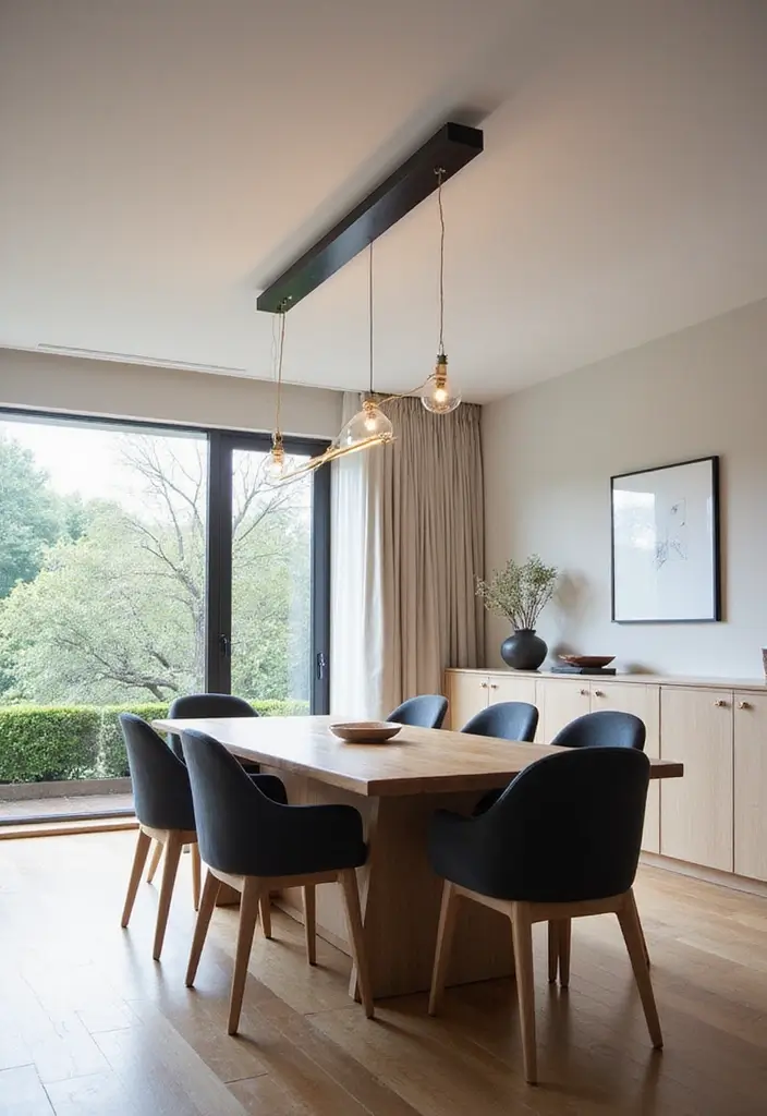30 Dining Room Lighting Ideas That Transform the Whole Space - 9. Minimalist Ceiling Fixtures