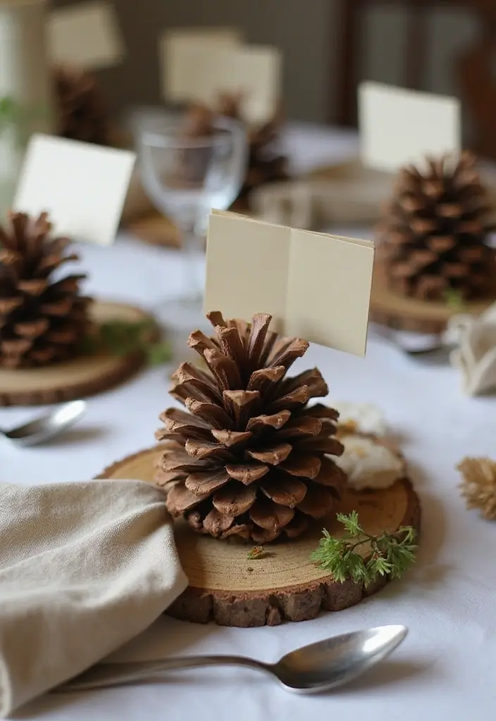 30 Dining Room Table Christmas Decor Inspirations Full of Holiday Spirit 11 30 Dining Room Table Christmas Decor Inspirations Full of Holiday Spirit - 11. Pine Cone Place Settings