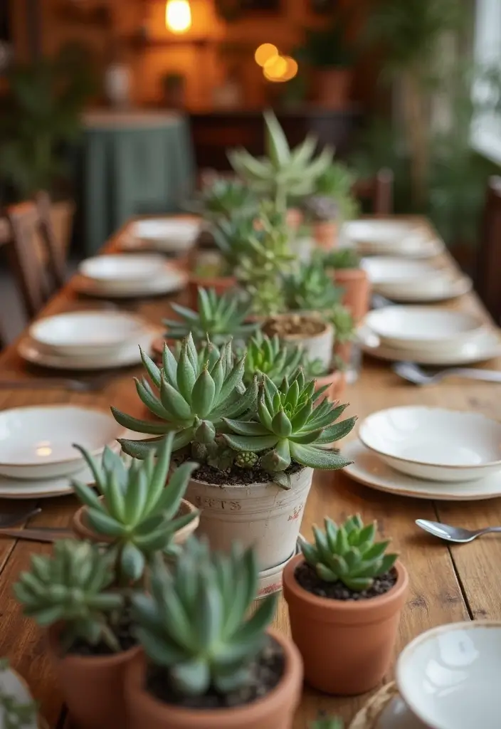 30 Dining Room Table Christmas Decor Inspirations Full of Holiday Spirit 19 30 Dining Room Table Christmas Decor Inspirations Full of Holiday Spirit - 18. Potted Succulents as Favors