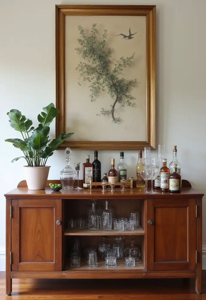 30 Dining Room with Sideboard Styling Tips You’ll Love 18 30 Dining Room with Sideboard Styling Tips You’ll Love - 18. Stylish Bar Setup