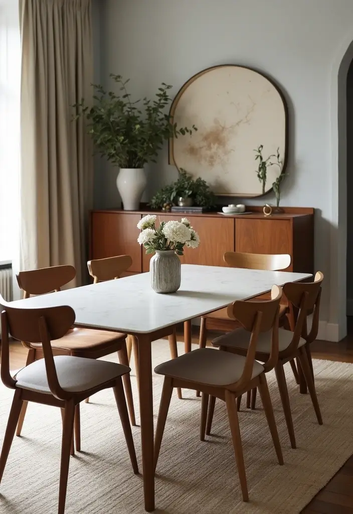 30 Dining Room with Sideboard Styling Tips You’ll Love 6 30 Dining Room with Sideboard Styling Tips You’ll Love - 6. Mix and Match Dining Chairs