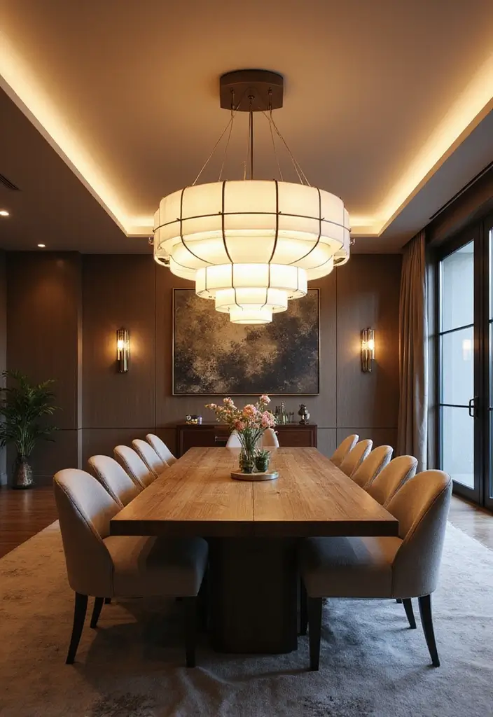 30 Huge Dining Room Layouts That Wow Every Guest - 16. Statement Lighting