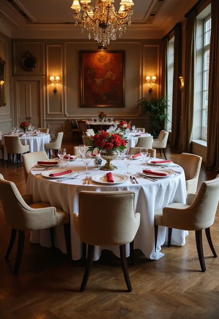 30 Huge Dining Room Layouts That Wow Every Guest - 2. Elegant Round Tables