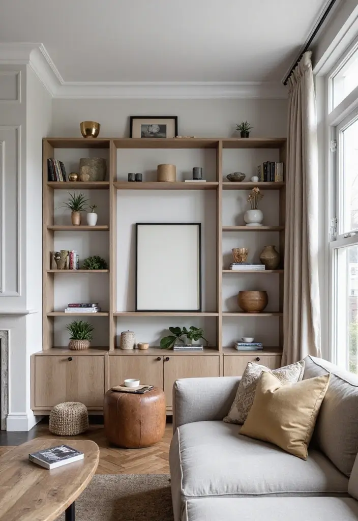 30 Living Room and Dining Room Partition Ideas That Work - 12. Open Shelving Dividers
