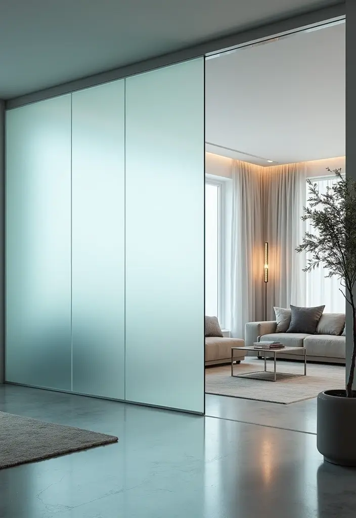 30 Living Room and Dining Room Partition Ideas That Work - 24. Smart Glass Technology