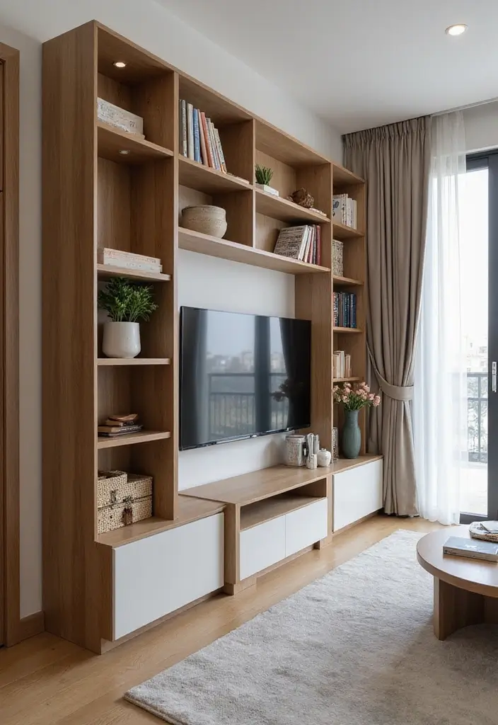 30 Living Room and Dining Room Partition Ideas That Work - 5. Multifunctional Furniture