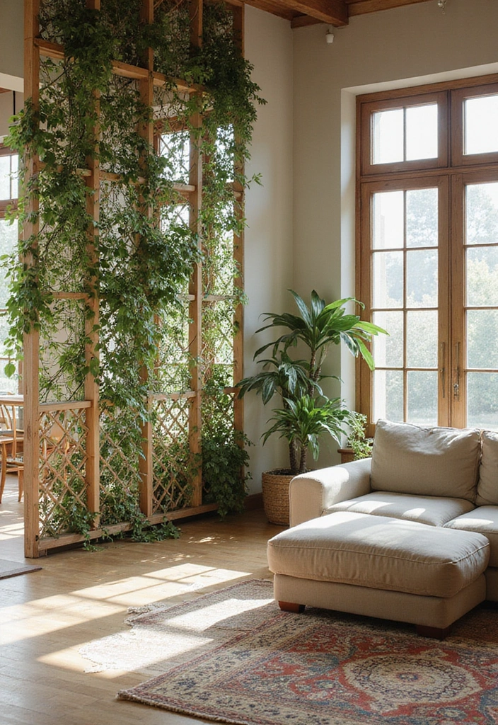 30 Living Room and Dining Room Partition Ideas That Work - 6. Lattice Partitions
