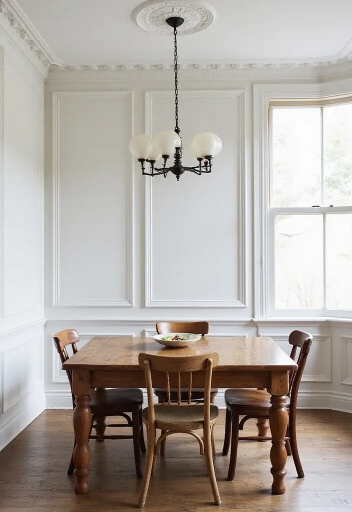 30 Wainscoting Dining Room Inspirations Full of Charm - 1. Classic White Wainscoting with a Modern Twist