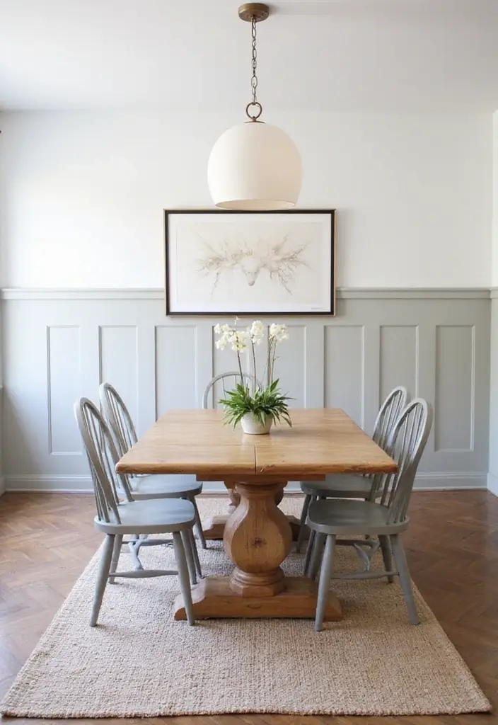 30 Wainscoting Dining Room Inspirations Full of Charm - 22. Simple Shaker-Style Wainscoting
