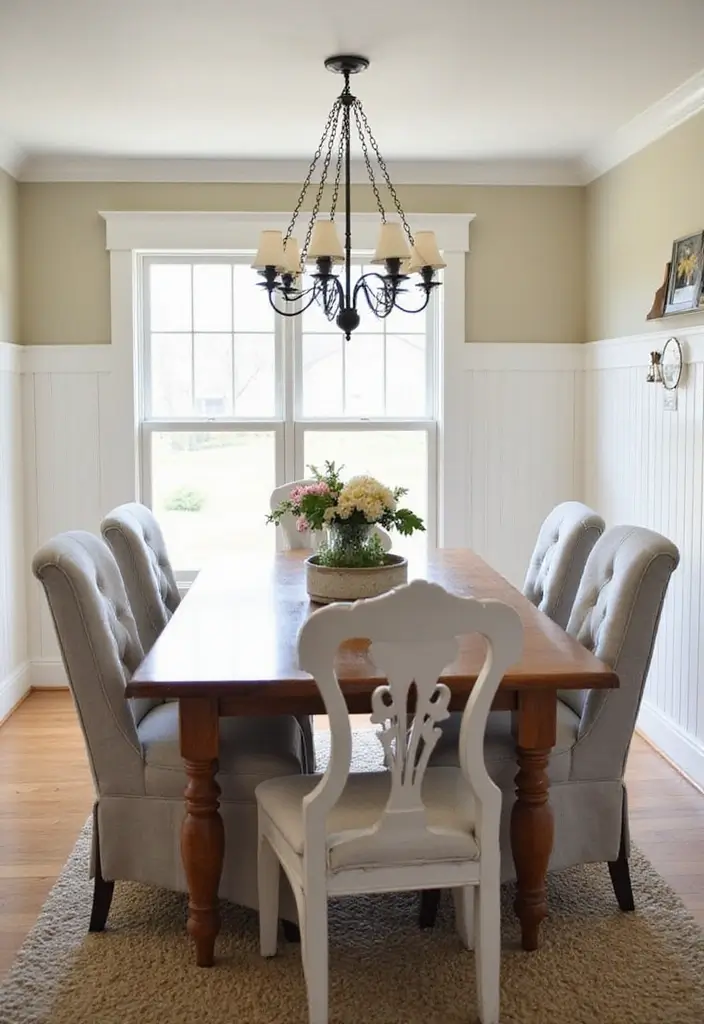 30 Wainscoting Dining Room Inspirations Full of Charm - 6. Rustic Elegance with Beadboard Wainscoting