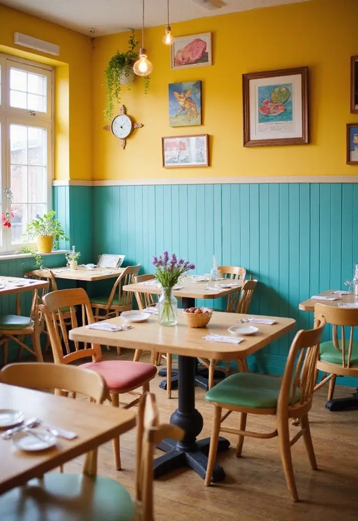 30 Wainscoting Dining Room Inspirations Full of Charm - 7. Colorful Wainscoting for a Playful Touch