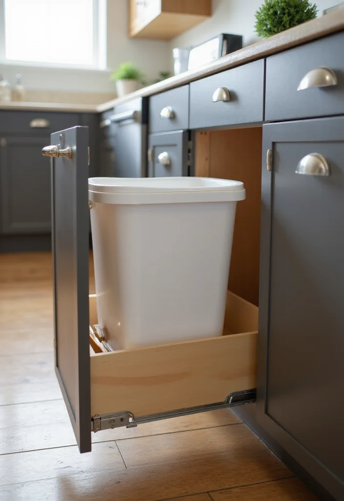 10 Kitchen Trash Can Ideas for Clean Hidden Practical Solutions - 1. Pull-Out Trash Can Drawers