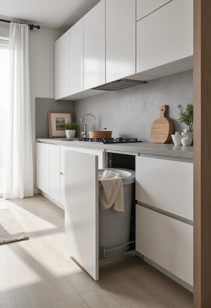 10 Kitchen Trash Can Ideas for Clean Hidden Practical Solutions - 7. Built-In Trash Compactors