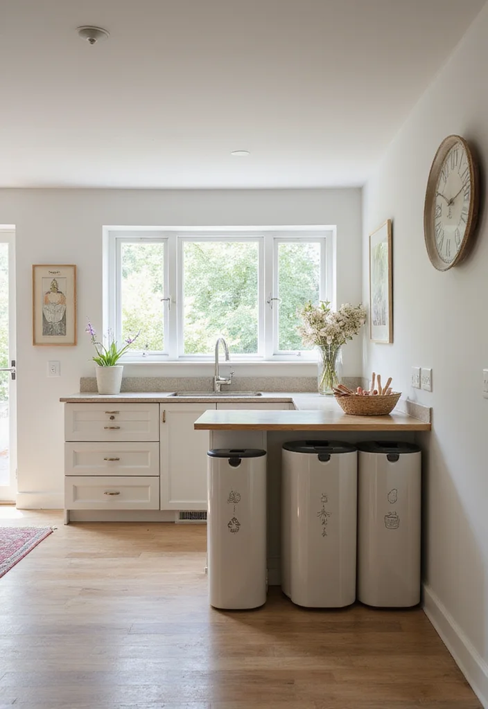 10 Kitchen Trash Can Ideas for Clean Hidden Practical Solutions - 8. Stylish Recycling Stations