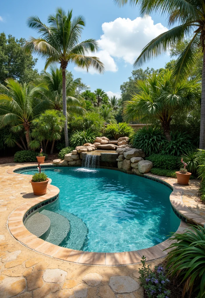 12 Backyard In Ground Pool Ideas for Relaxing Beautiful Living - 1. Tropical Paradise
