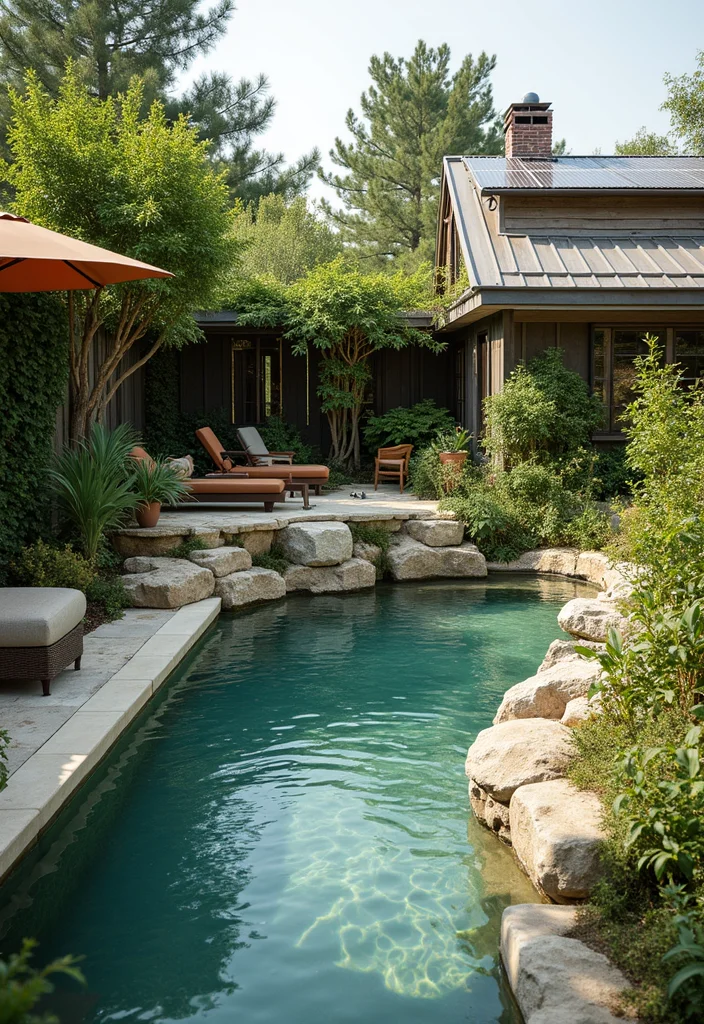 12 Backyard In Ground Pool Ideas for Relaxing Beautiful Living - 11. Eco-Friendly Pool Design