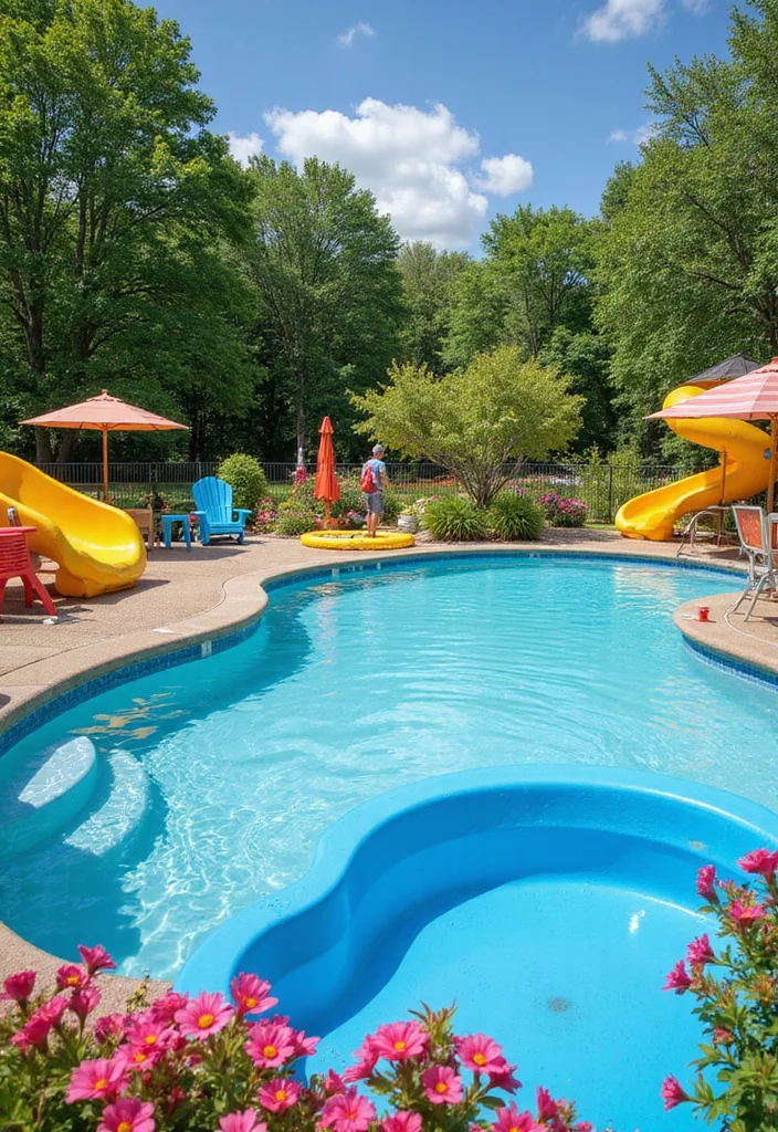 12 Backyard In Ground Pool Ideas for Relaxing Beautiful Living - 5. Family-Friendly Fun Zone