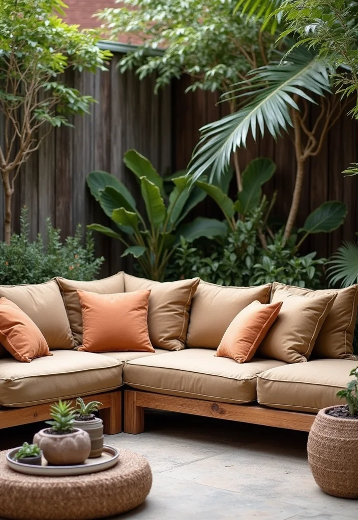 12 Backyard Sectional Ideas for Spacious Cozy Outdoor Lounging - 1. Reclaimed Wood Delight