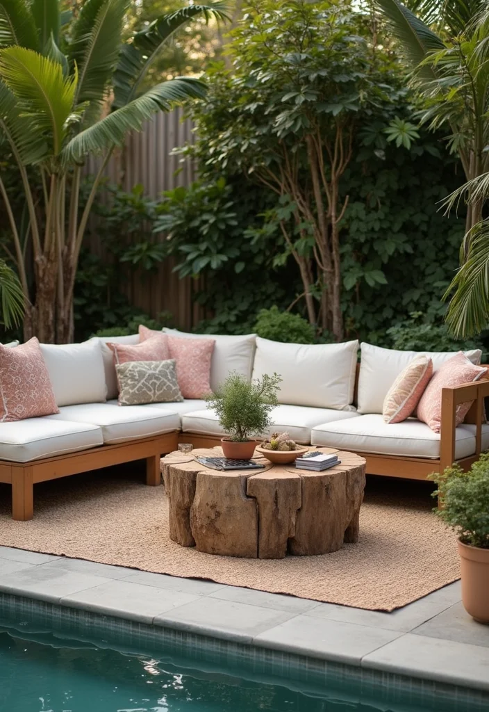 12 Backyard Sectional Ideas for Spacious Cozy Outdoor Lounging - 10. Sustainable Accessories