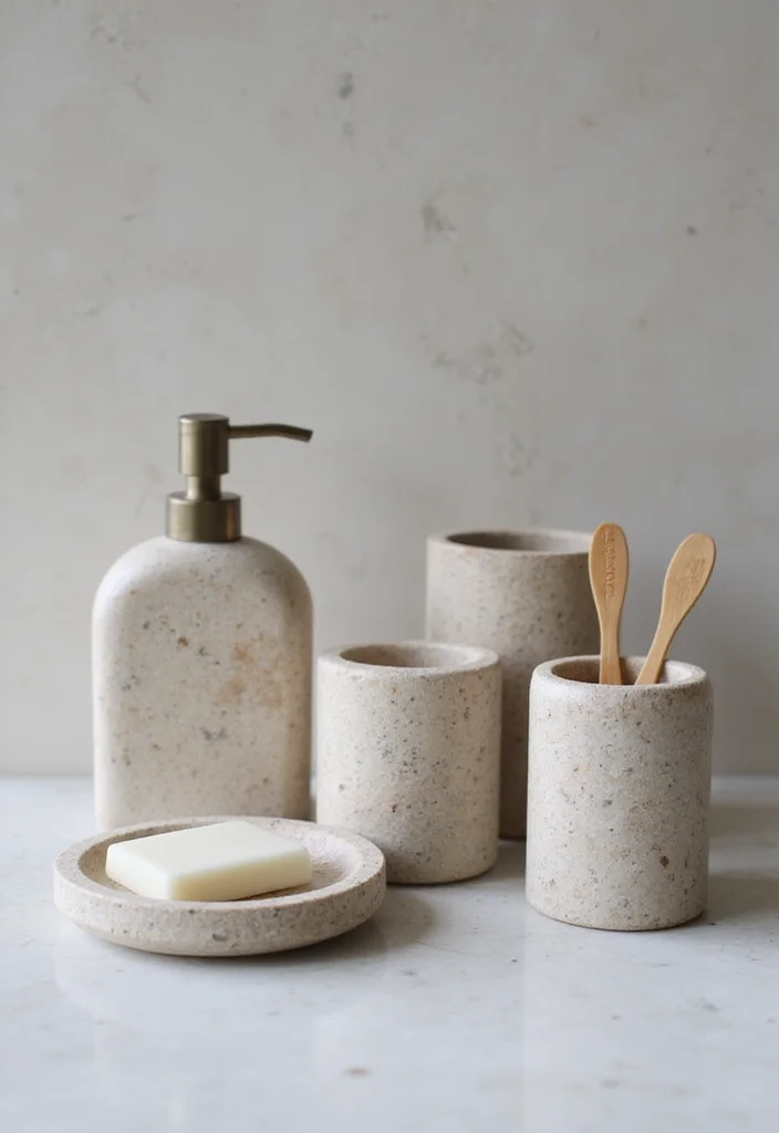 12 Bathroom Accessories Ideas for Stylish Practical Everyday Use - 6. Natural Stone Accessories