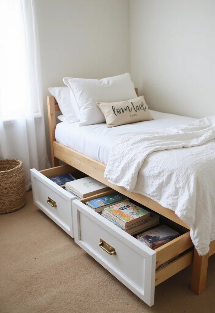12 Bedroom Library Ideas for Cozy Warm Reading Retreats - 3. Under-Bed Storage