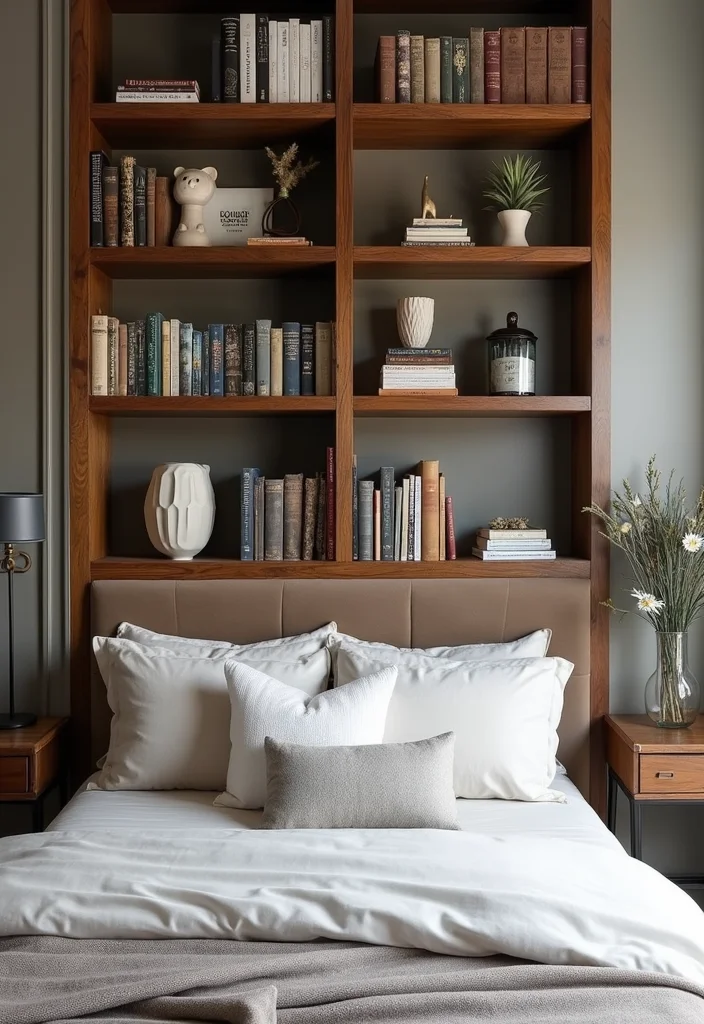 12 Bedroom Library Ideas for Cozy Warm Reading Retreats - 6. Bookcase Headboard