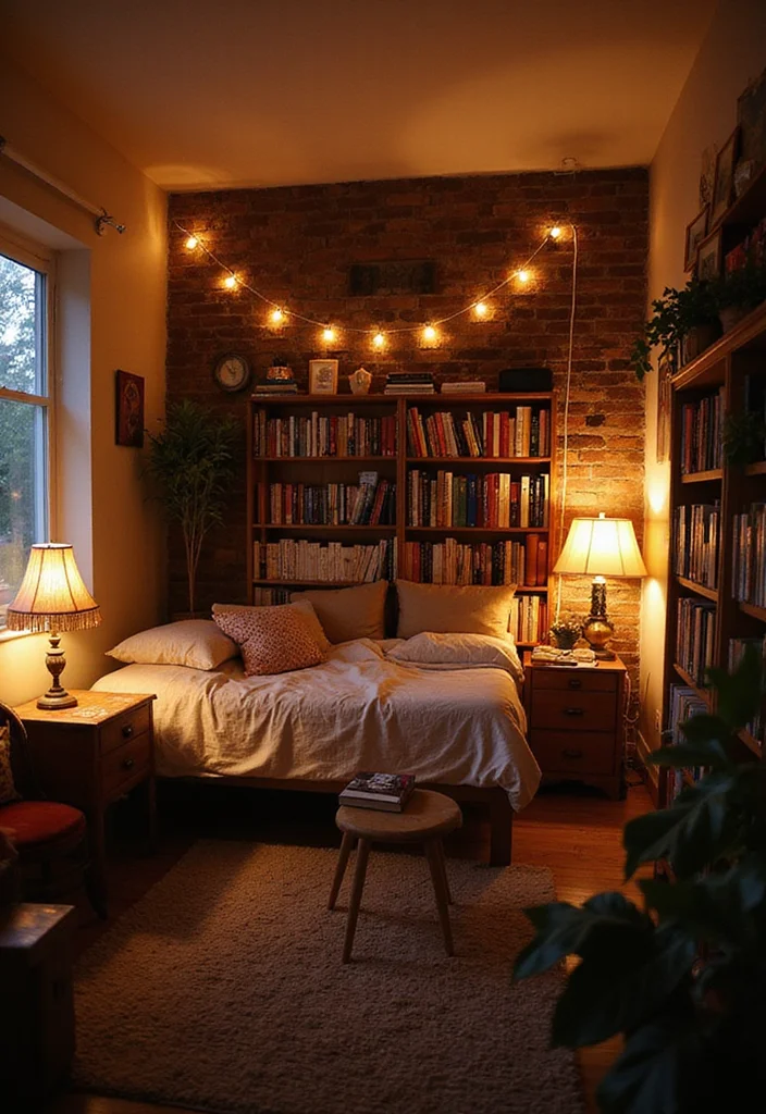 12 Bedroom Library Ideas for Cozy Warm Reading Retreats - 7. Warm Lighting Solutions