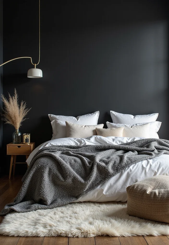 12 Black and Cream Bedroom Ideas for Bold Soft Balanced Style 34 12 Black and Cream Bedroom Ideas for Bold Soft Balanced Style 4. Soft Textures for Comfort