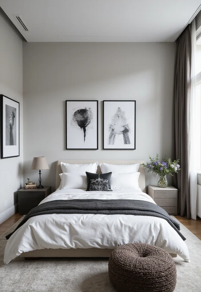 12 Black and Cream Bedroom Ideas for Bold Soft Balanced Style 45 12 Black and Cream Bedroom Ideas for Bold Soft Balanced Style 5. Monochrome Artwork