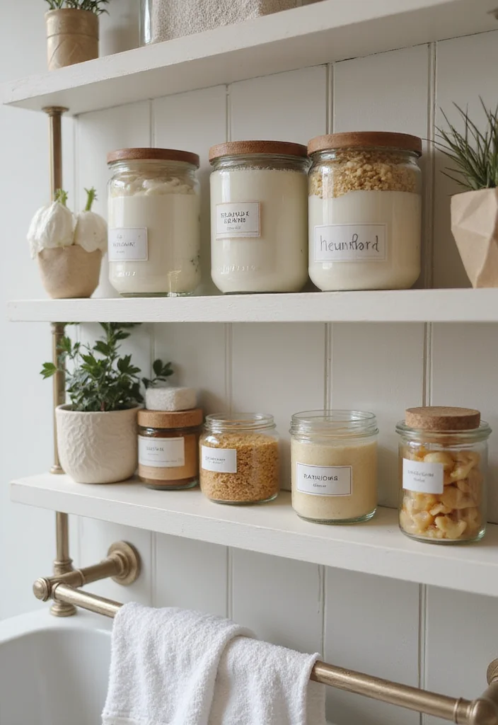 12 Cabin Bathroom Ideas for Cozy Rustic Nature Inspired Charm 11. Organic Bath Essentials