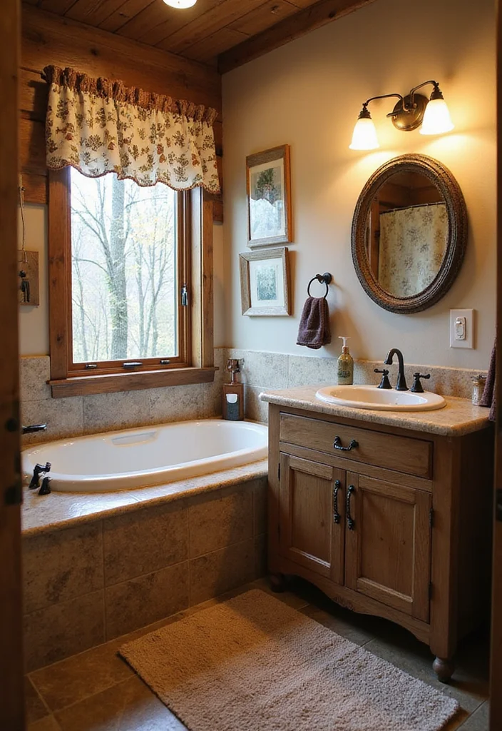 12 Cabin Bathroom Ideas for Cozy Rustic Nature Inspired Charm 6. Woodland Themed Decor
