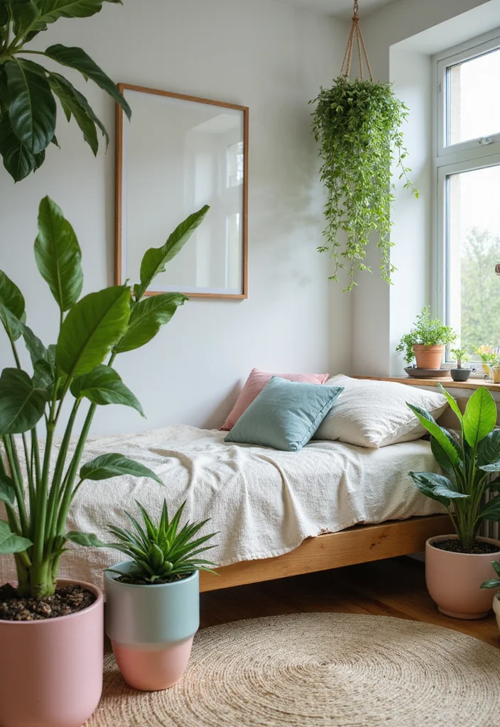 12 Cottagecore Bedroom Ideas for Sweet Cozy Pastel Charm - 7. Indoor Plants