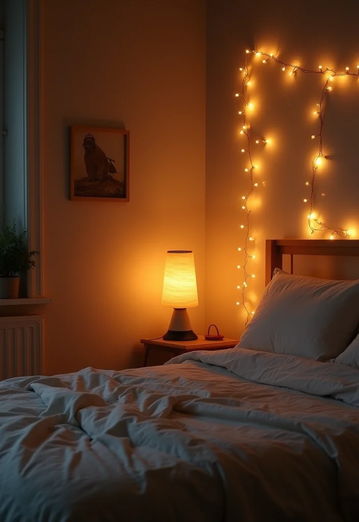 12 Cream Bedroom Ideas for Soft Warm Relaxing Comfort 3. Warm Lighting Ideas