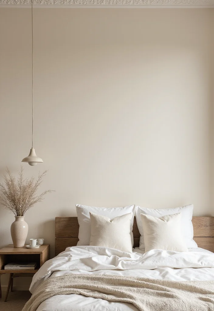 12 Cream Bedroom Ideas for Soft Warm Relaxing Comfort 6. Cream Accent Walls