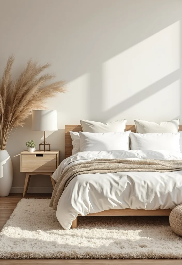 12 Cream Bedroom Ideas for Soft Warm Relaxing Comfort 7. Layered Rugs