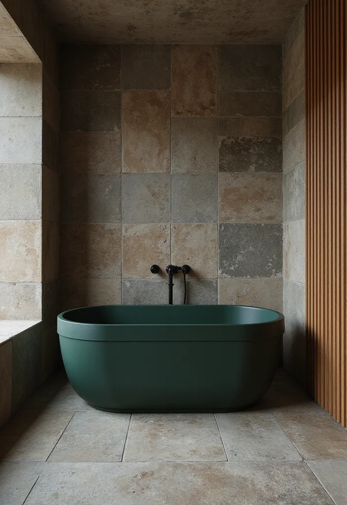 12 Dark Green Bathroom Ideas for Rich Calm Natural Depth - 11. Green Bathtubs