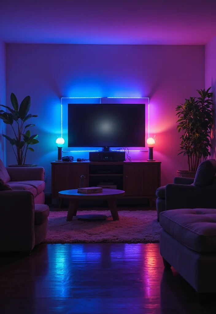 12 Gaming Living Room Ideas for Immersive Comfortable Setups - 3. Ambient Lighting