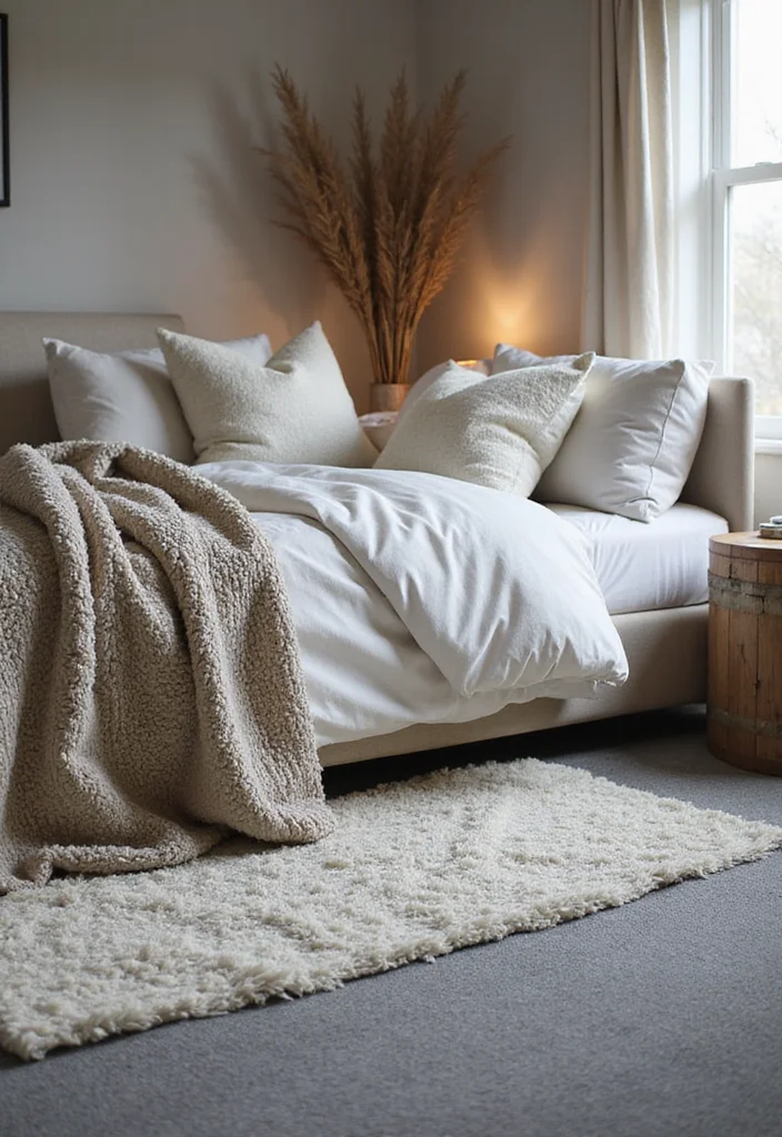 12 Gray Carpet Bedroom Ideas for Soft Calm Modern Neutrality - 2. Cozy Layers