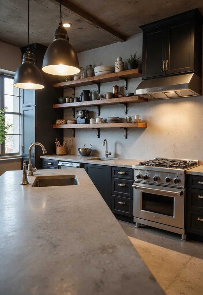 12 Industrial Kitchen Ideas for Raw Modern Urban Style - 4. Concrete Countertops