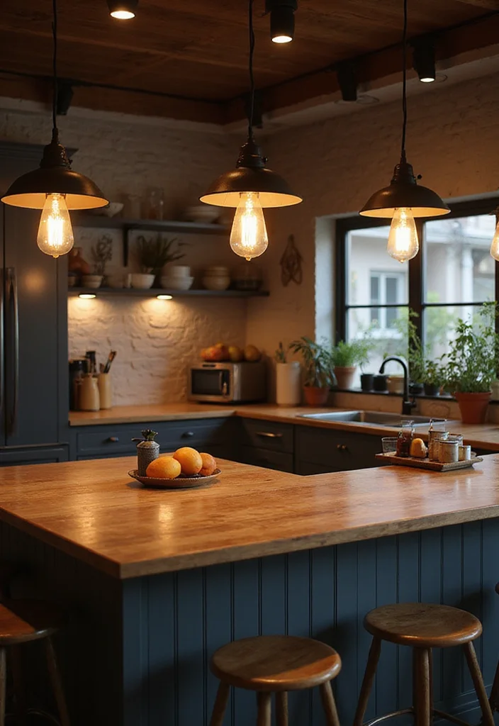 12 Industrial Kitchen Ideas for Raw Modern Urban Style - 7. Industrial-Style Lighting