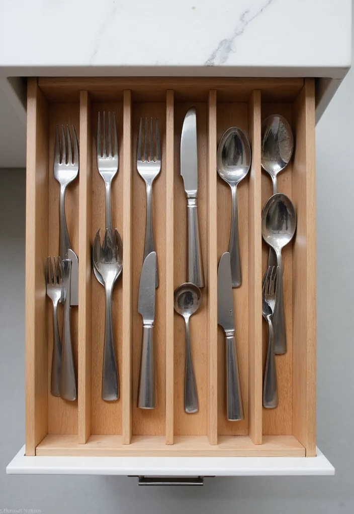 12 Kitchen Drawer Ideas for Organized Efficient Storage 3. Drawer Inserts for Cutlery