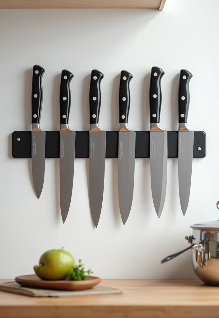 12 Kitchen Drawer Ideas for Organized Efficient Storage 5. Magnetic Knife Strips