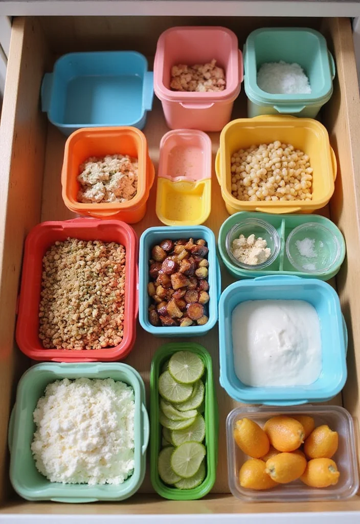 12 Kitchen Drawer Ideas for Organized Efficient Storage 6. Use of Color Coded Containers