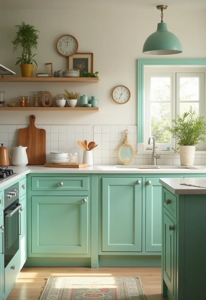 12 Kitchen Island Color Ideas for Fresh Updated Focal Points 100 12 Kitchen Island Color Ideas for Fresh Updated Focal Points - 10. Mint Green for a Fresh Twist