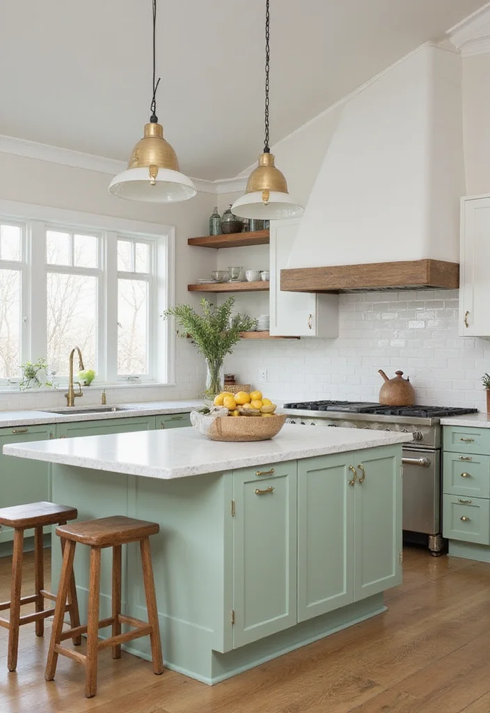 12 Kitchen Island Color Ideas for Fresh Updated Focal Points 12 12 Kitchen Island Color Ideas for Fresh Updated Focal Points - 2. Soft Sage Green for a Fresh Look