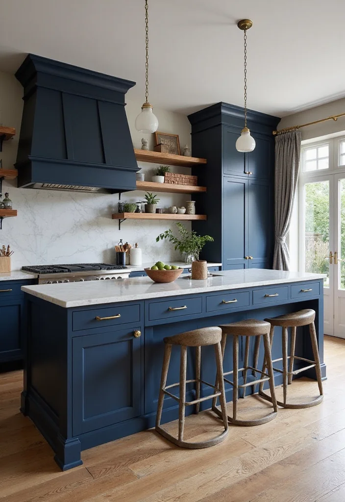 12 Kitchen Island Color Ideas for Fresh Updated Focal Points 23 12 Kitchen Island Color Ideas for Fresh Updated Focal Points - 3. Deep Navy for Bold Statements