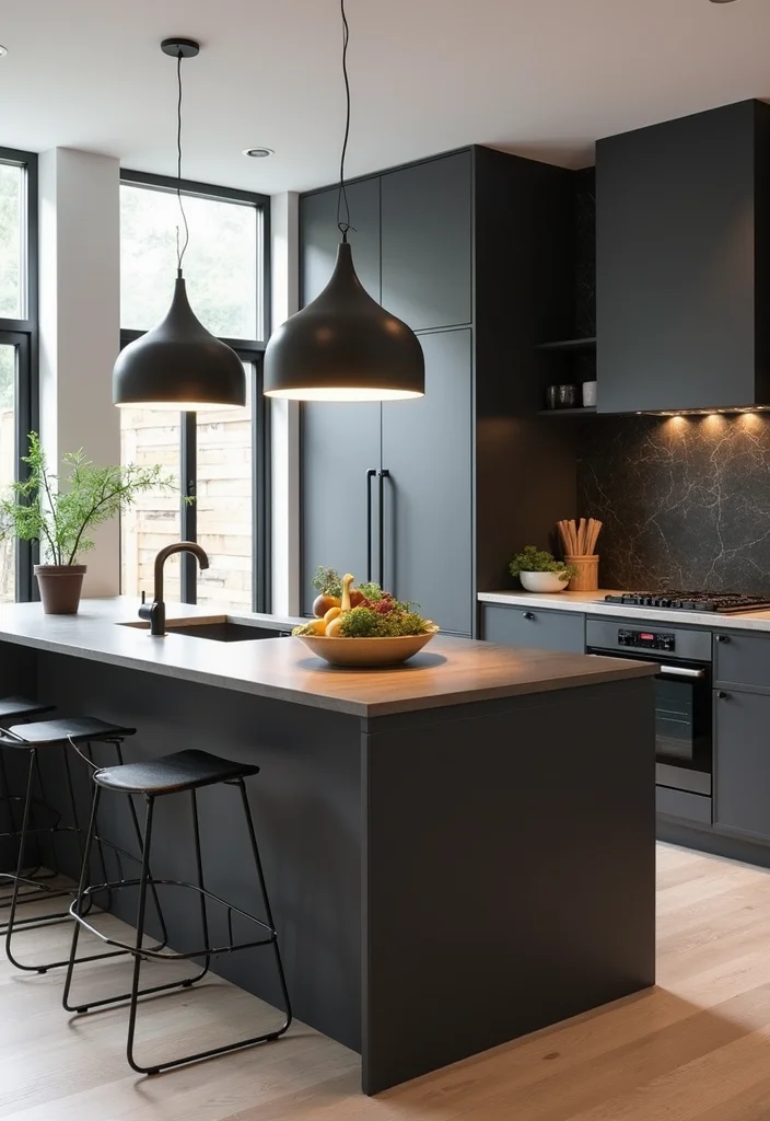 12 Kitchen Island Color Ideas for Fresh Updated Focal Points 67 12 Kitchen Island Color Ideas for Fresh Updated Focal Points - 7. Bold Charcoal for Modern Chic