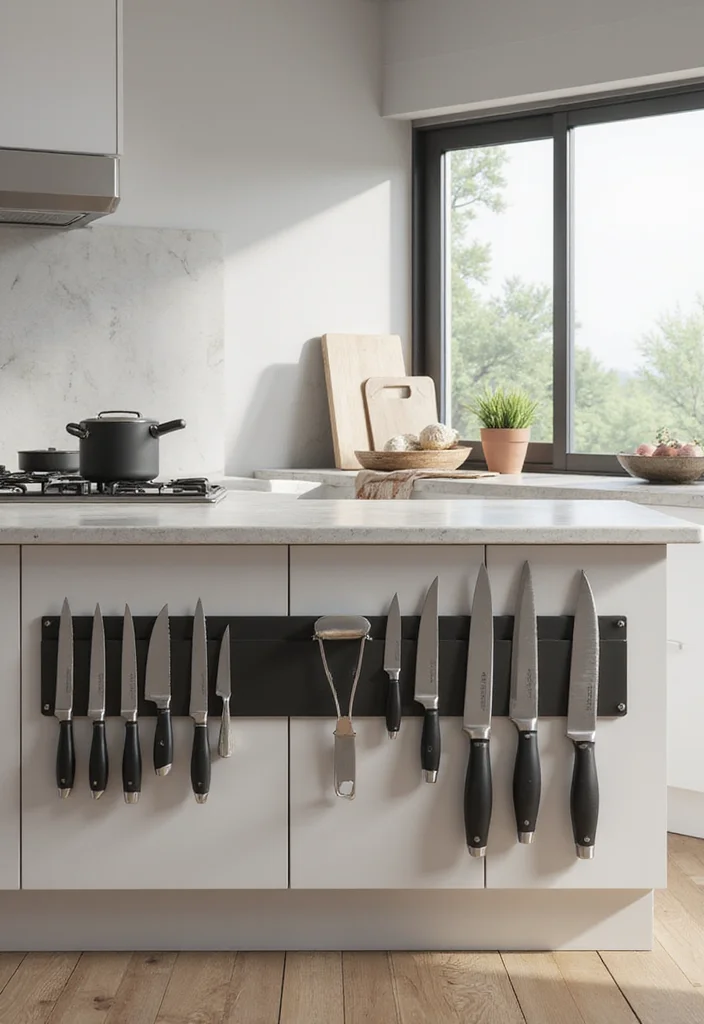 12 Kitchen Island Storage Ideas for Better Organization and Flow - 12. Use Magnetic Strip Storage