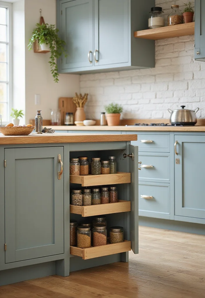 12 Kitchen Island Storage Ideas for Better Organization and Flow - 6. Create a Spice Rack