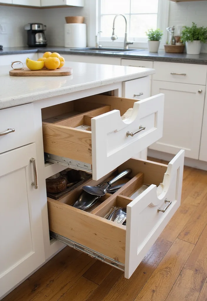 12 Kitchen Island Storage Ideas for Better Organization and Flow - 8. Implement Drawer Dividers